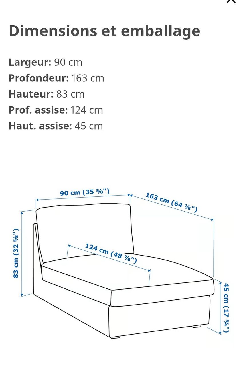 Ikea Divani: Ikea Kivik méridienne noir – Usato da Fribourg venduto da pelusa78 1