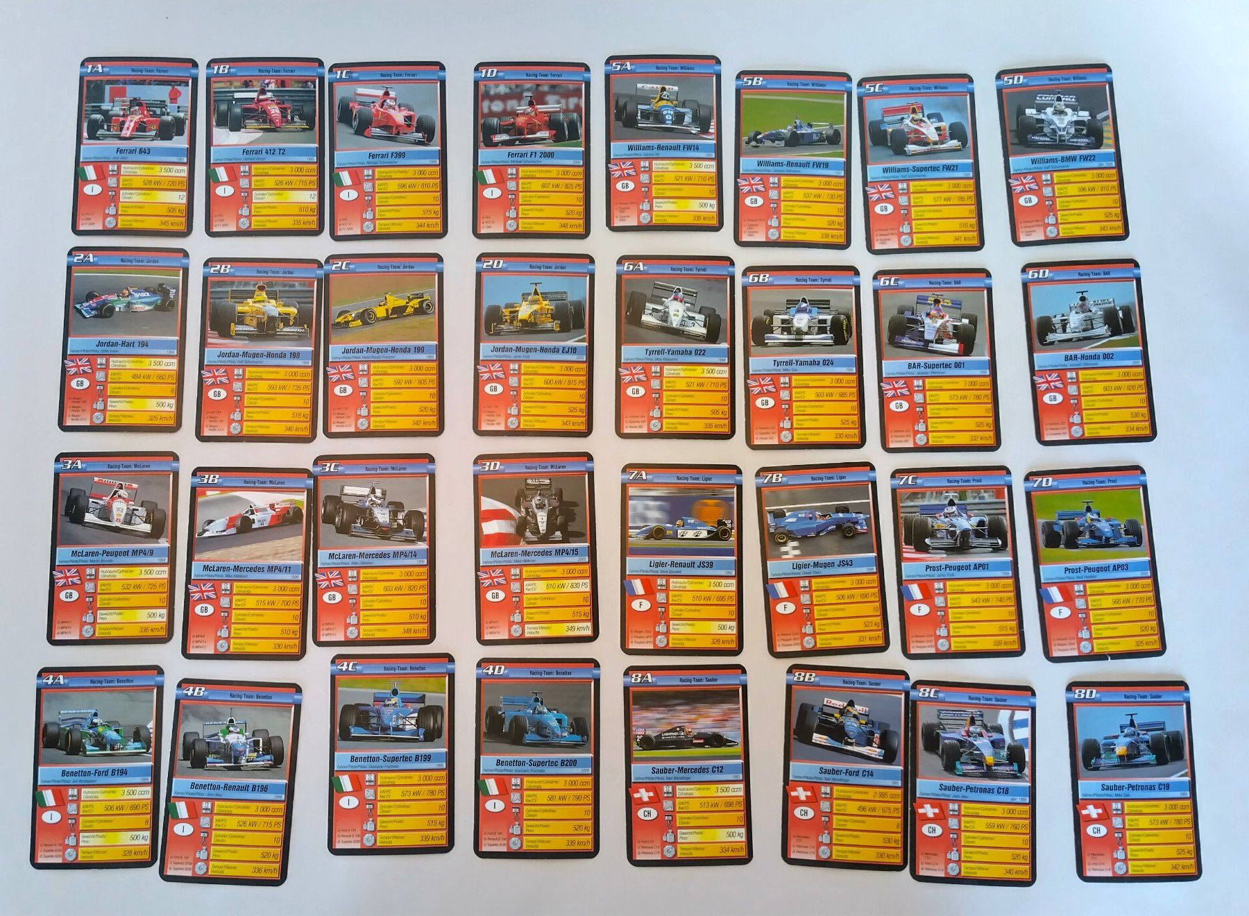 Ravensburger Giochi: Auto Quartett - Rennwagen / Pole Position Ravensburger ©2001 – Usato da Bellach venduto da JingleJerry 2