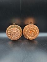 Vintage Kupferfarbene Sonnen und Mondformen passendes Paar