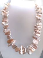 💎 Keshi Natur Perlen Collier - Rose Schimmer