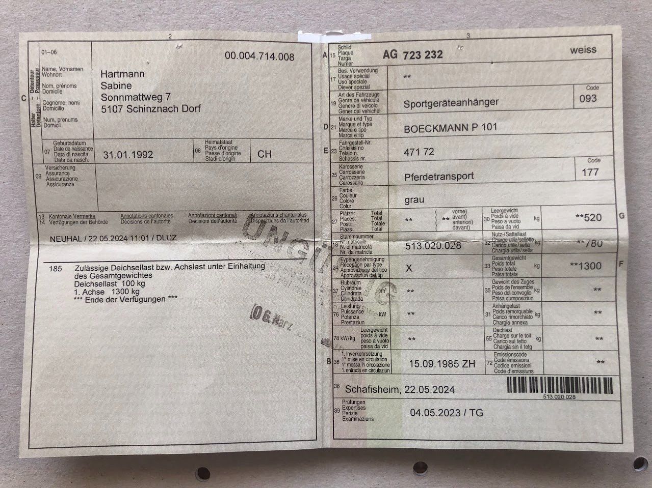 Böckmann Rimorchi: Pferdeanhänger 1.5 Böckmann P 101 – Usato da schinznach-dorf venduto da holzwurm019 5