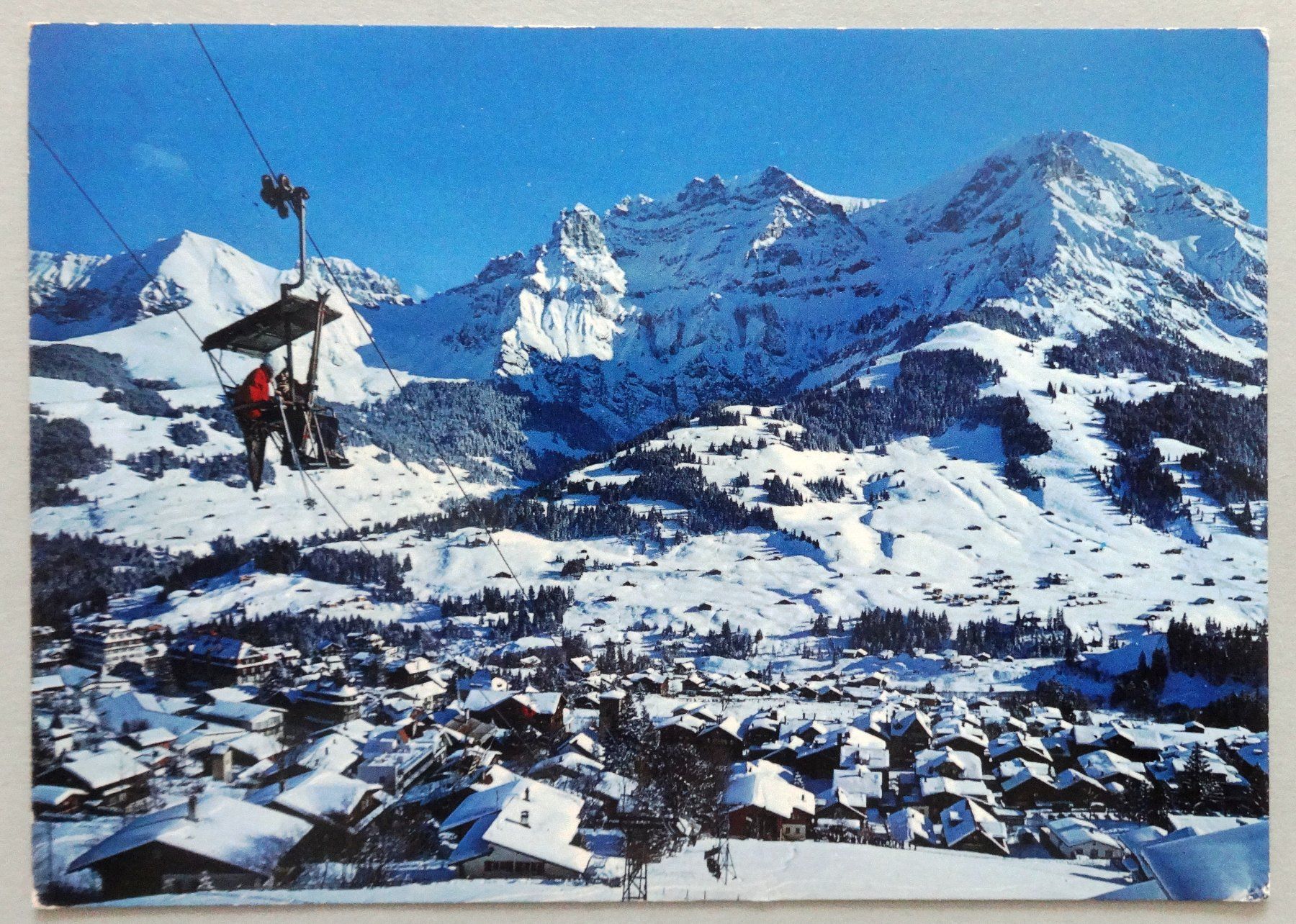 Ansichtskarten: Adelboden, Sesselbahn Schwandfeldspitz – Gebraucht aus Fétigny von Billy2miny