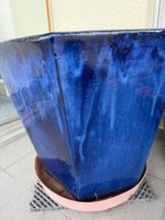 Blumentopf Keramik blau