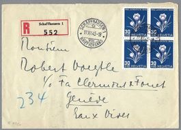 1945, J116x4, 0 SCHAFFHAUSEN, EING. BRIEF, BEDARF, ANK.-0