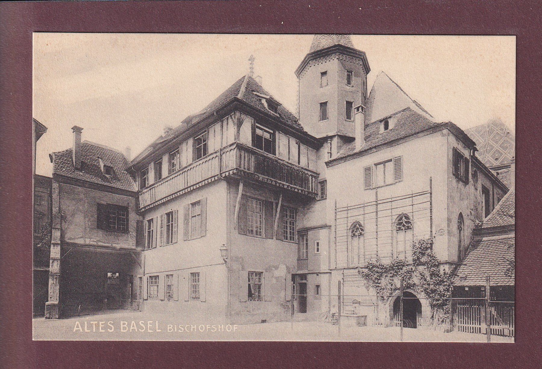 Ansichtskarten: Altes BASEL - Bischofshof – Gebraucht aus Pully von nicecards