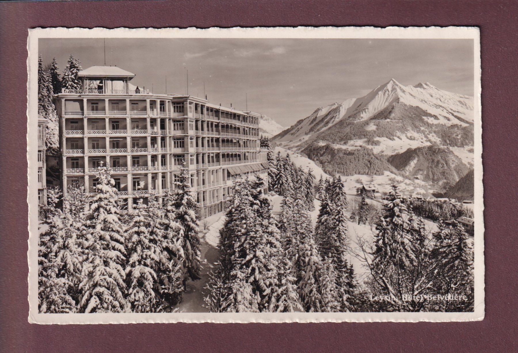 Cartoline postali: LEYSIN - Hôtel Belvédère - 1946 – Usato da Pully venduto da nicecards