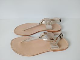 La Garçonne Sandalen Gold Leder Gr. 37 Top Zustand