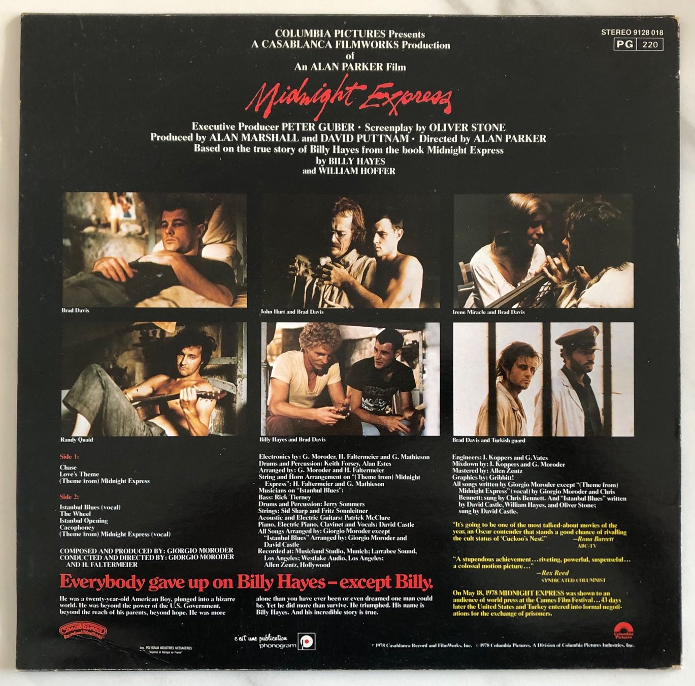 Dischi in vinile: MUSIQUE DE FILM / GIORGIO MORODER - MIDNIGHT EXPRESS – Usato da Poliez-Pittet venduto da Newtown-Records 1