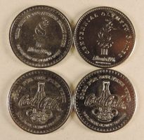 4 Stück Coca-Cola Token, Olympia Atlanta 1996, selten
