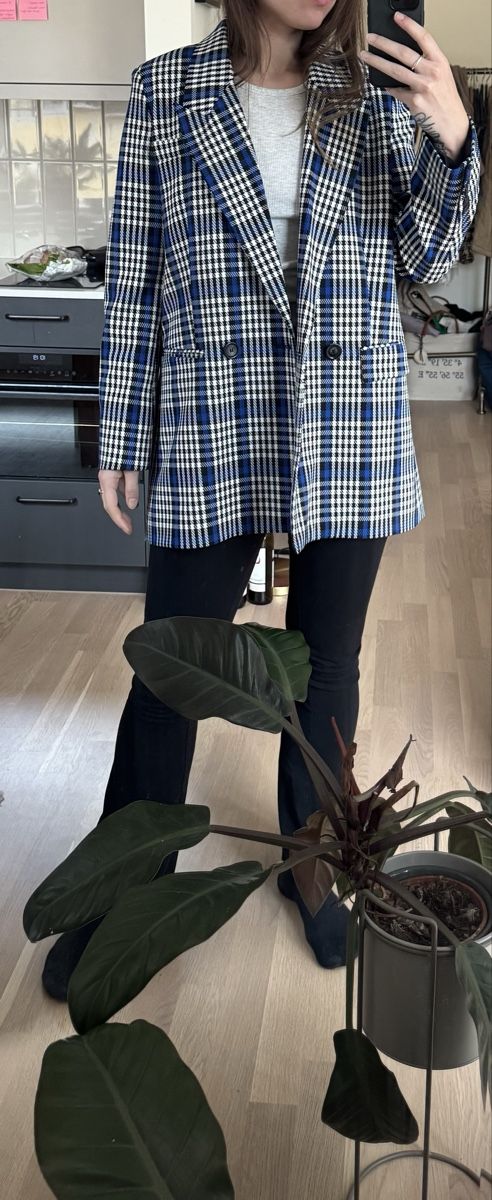 Jacken: Stylish Checked Blazer, Blue/White, Gr. 38, New! – Neu (gemäss Beschreibung) aus Zürich von LauraEL