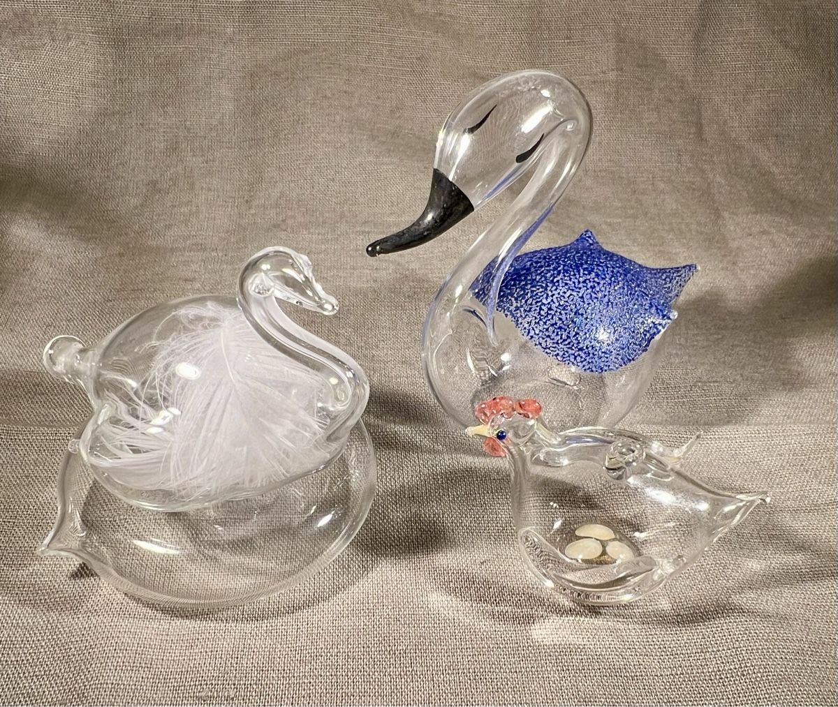 Alle Dekorationen: 3 jolis oiseaux en verre soufflés, décoration – Gebraucht aus Genève von DELIRBEADS
