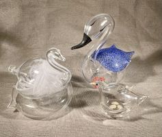 3 jolis oiseaux en verre soufflés, décoration