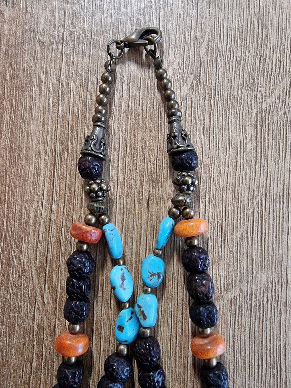 Ketten: Collier oriental bronze, turquoises, cornaline – Neu (gemäss Beschreibung) aus Veyrier von Leilazizou 2