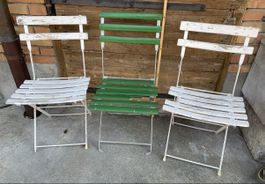 3 Vintage Gartenstühle zum Restaurieren
