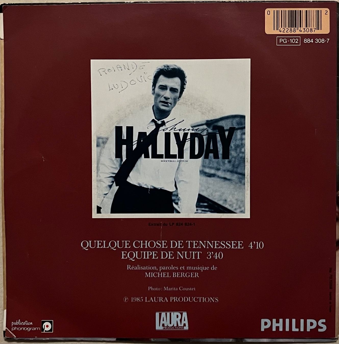 Dischi in vinile: JOHNNY HALLYDAY - QUELQUE CHOSE DE TENNESSEE – Usato da Bussigny venduto da vinyl-pas-cher 1