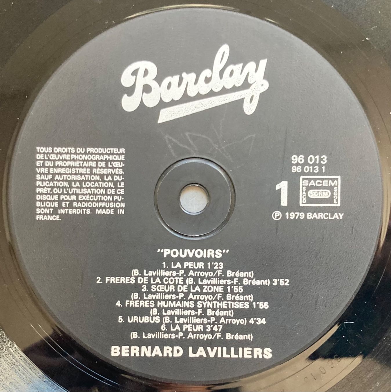 Vinyles: BERNARD LAVILLIERS - POUVOIRS – D'occasion à Poliez-Pittet par Newtown-Records 3