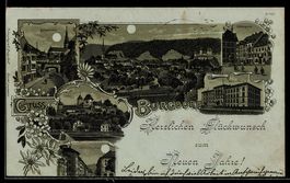 Mondschein-Lithographie Burgdorf, Hohengasse, Technikum, Met