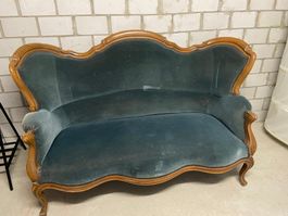 Antikes Sofa - blau - für 3 Personen