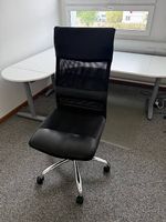 Bürostuhl schwarz mit hoher Rückenlehne, Netzstoff,Chromfuss