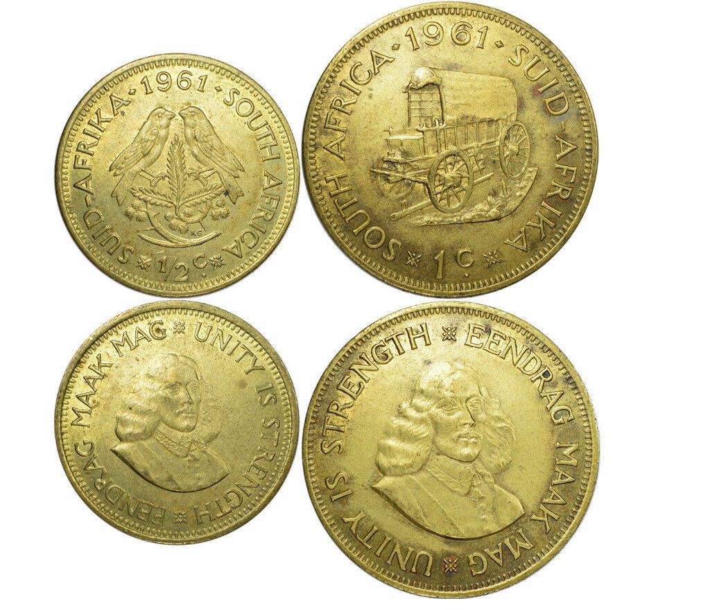Tutti le monete: MÜNZSATZ Südafrika 1/2 Cent - 1 Cent 1961 – Nuovo (secondo la descrizione) da Zürich venduto da SWISSlighter
