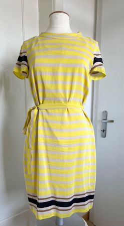 Windsor: Sommerkleid, beige/gelb gestreift, 38