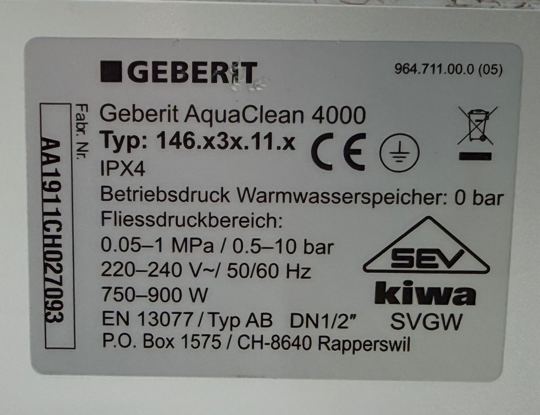 Geberit WC: Geberit AquaClean 4000 – Gebraucht aus Stäfa von mhwolfensberger 3