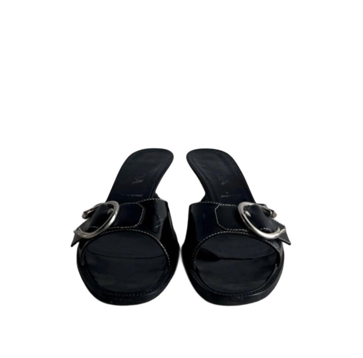 Scarpe da donna: Vintage PRADA black leather mules – Usato da St. Gallen venduto da thevintagera 1