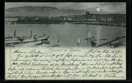 Mondschein-AK Geneve, Totalansicht mit H