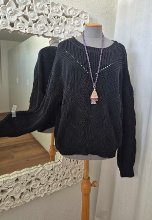 SCHWARZER WOHLFÜHL PULLOVER von KATESTORM, L passt zu NILE