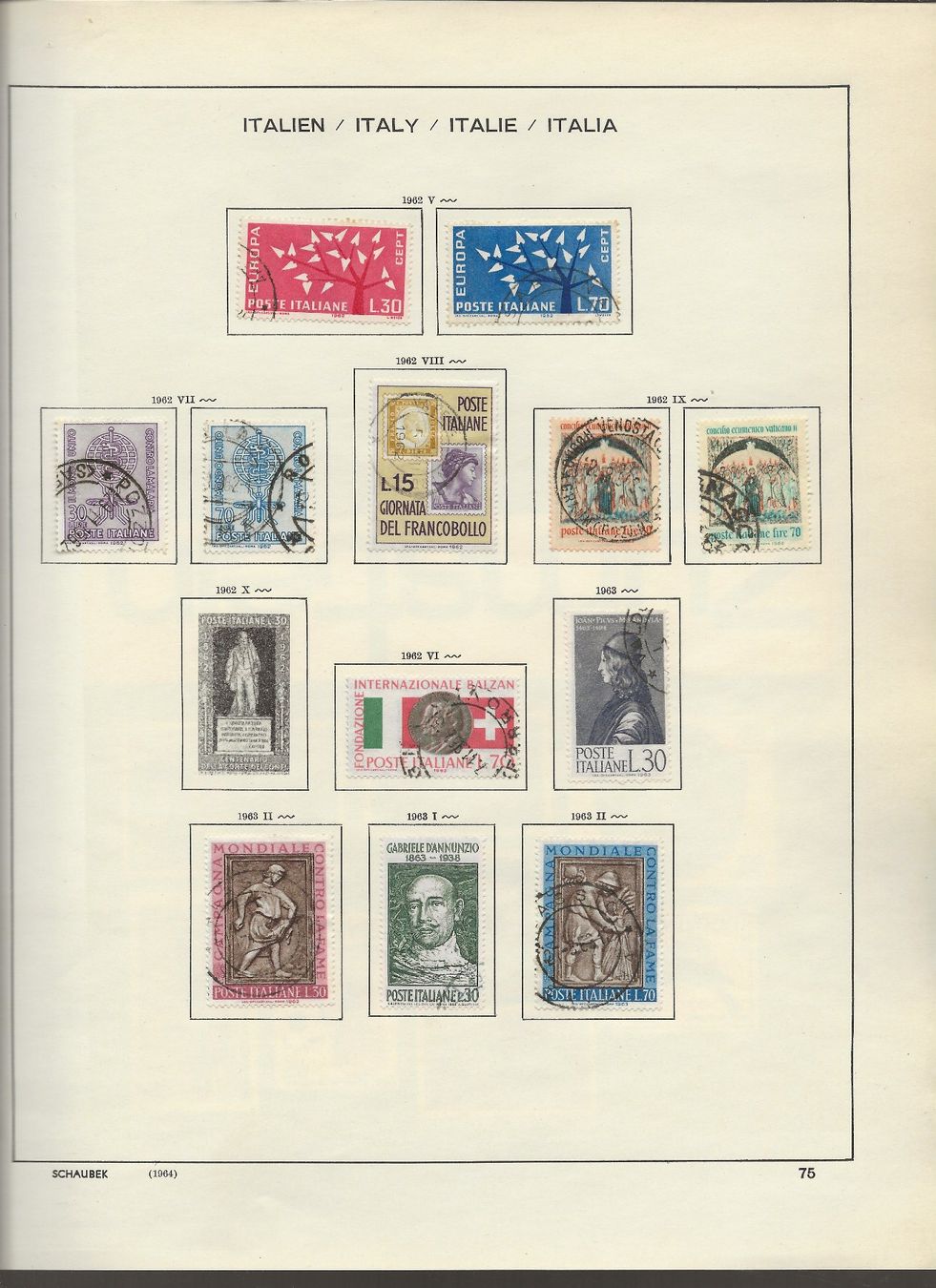 Tutti i francobolli: Marken Italien 1960 bis 1965 – Usato da Au ZH venduto da xelagreb01 5
