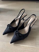Kitten Heels schwarz mit Glitzer
