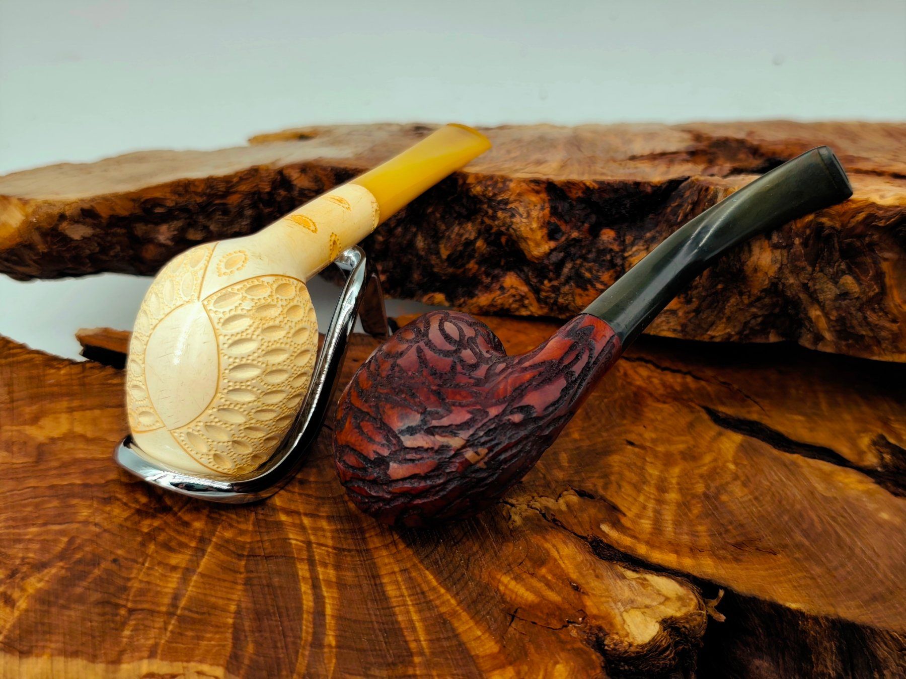 Pipe & Accessori: 2 edle Pfeifen, Bruyere & Meerschaum, Tabakpfeife – Usato da Arlesheim venduto da Premius_1 3