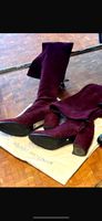 Stuart Weitzman Overknees, bordeaux Wildleder Gr. 40.5