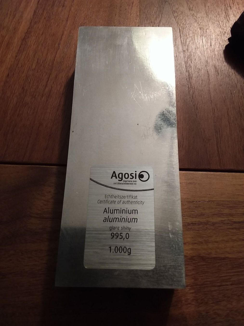 Metalli preziosi: Aluminium Barren 1 Kg – Nuovo e nell'imballaggio originale da Schwyz venduto da Trofana 3