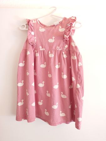 Mädchen Kleid rosa Schwan, Grösse 104