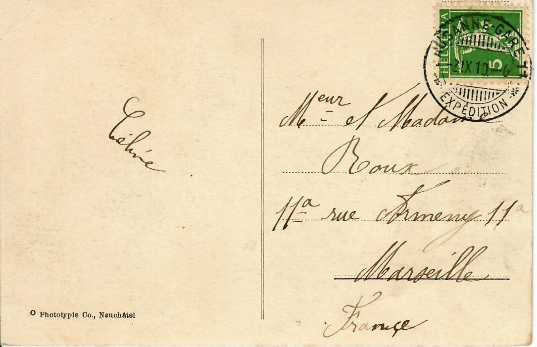 Cartoline postali: Lausanne 1910 – Usato da Hochdorf venduto da Ziegel-16 1