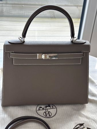 Hermès Kelly Sellier 28 Veau Epsom Etoupe
