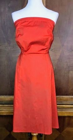 Ashley Stuart elegantes trägerloses Kleid korallrot Gr42 neu