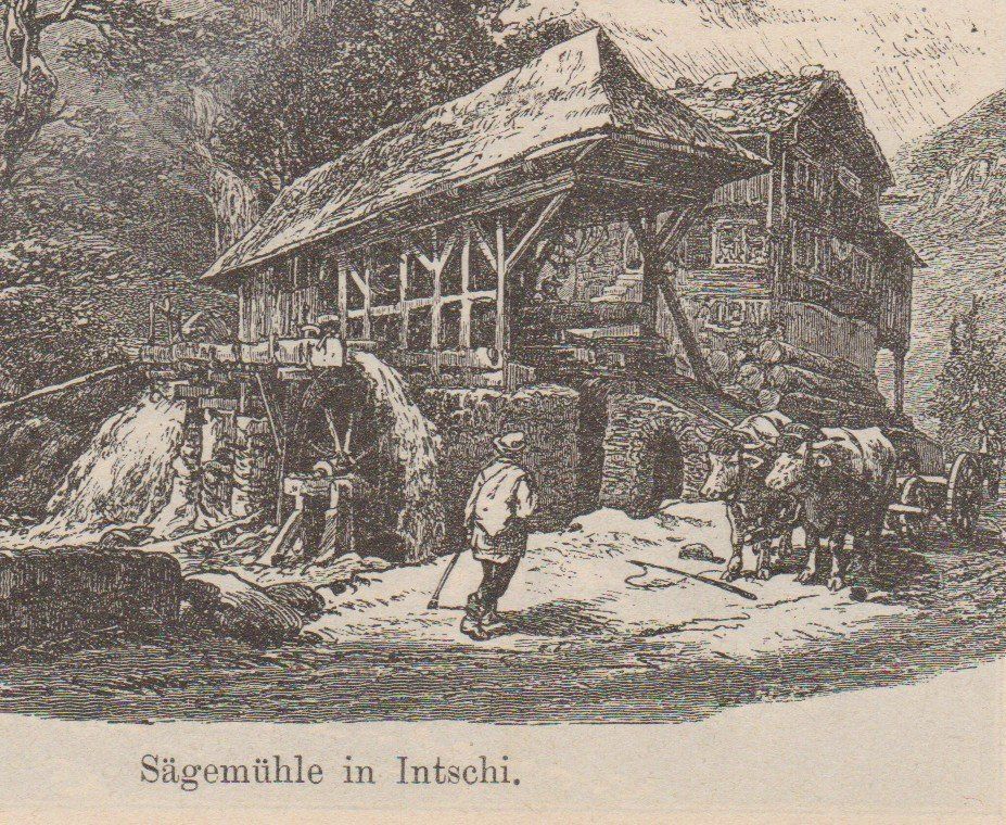 Posters & Illustrations: Intschi   UR   :   altes Bild von der Sägemühle – D'occasion à Vitznau par Mina60 2