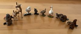 Wildtiere Figuren Set, 12-teilig - davon 8 Schleichtiere