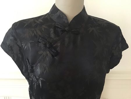 Abendkleid Ao Dai, schwarz, Gr. 36-36/S-M