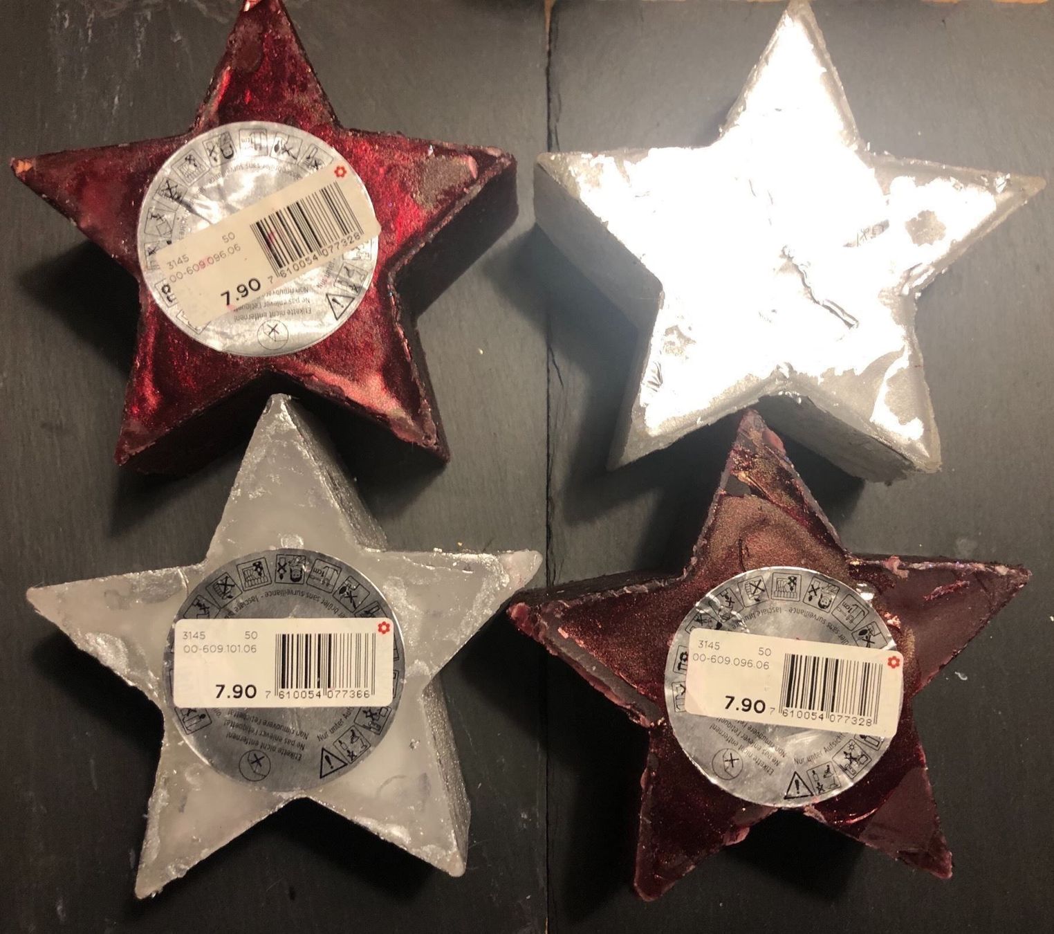 Candele: 4 x Weihnachts Kerzen Sterne – Nuovo (secondo la descrizione) da Kestenholz venduto da Inna09 1