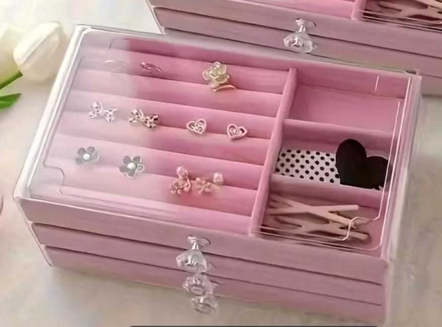 Portagioie: Schmuck Box mit 3 Schubladen (rosa) – Nuovo e nell'imballaggio originale da Langenbruck venduto da Gumsi 1