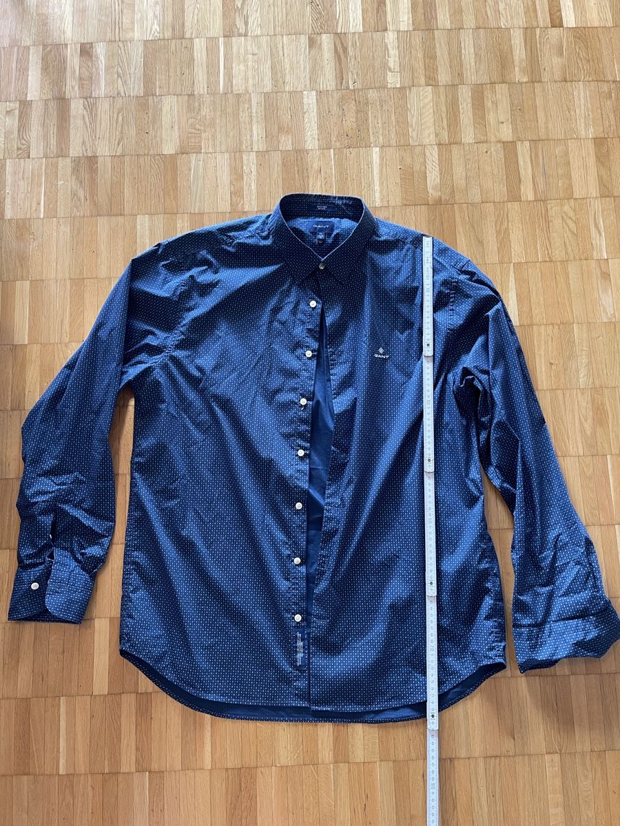 Gant Camicie: GANT Tech Prep Hemd Herren 2XL Regular Fit Dunkelblau Muster – Usato da Glattpark(Opfikon) venduto da soh_28qp 5