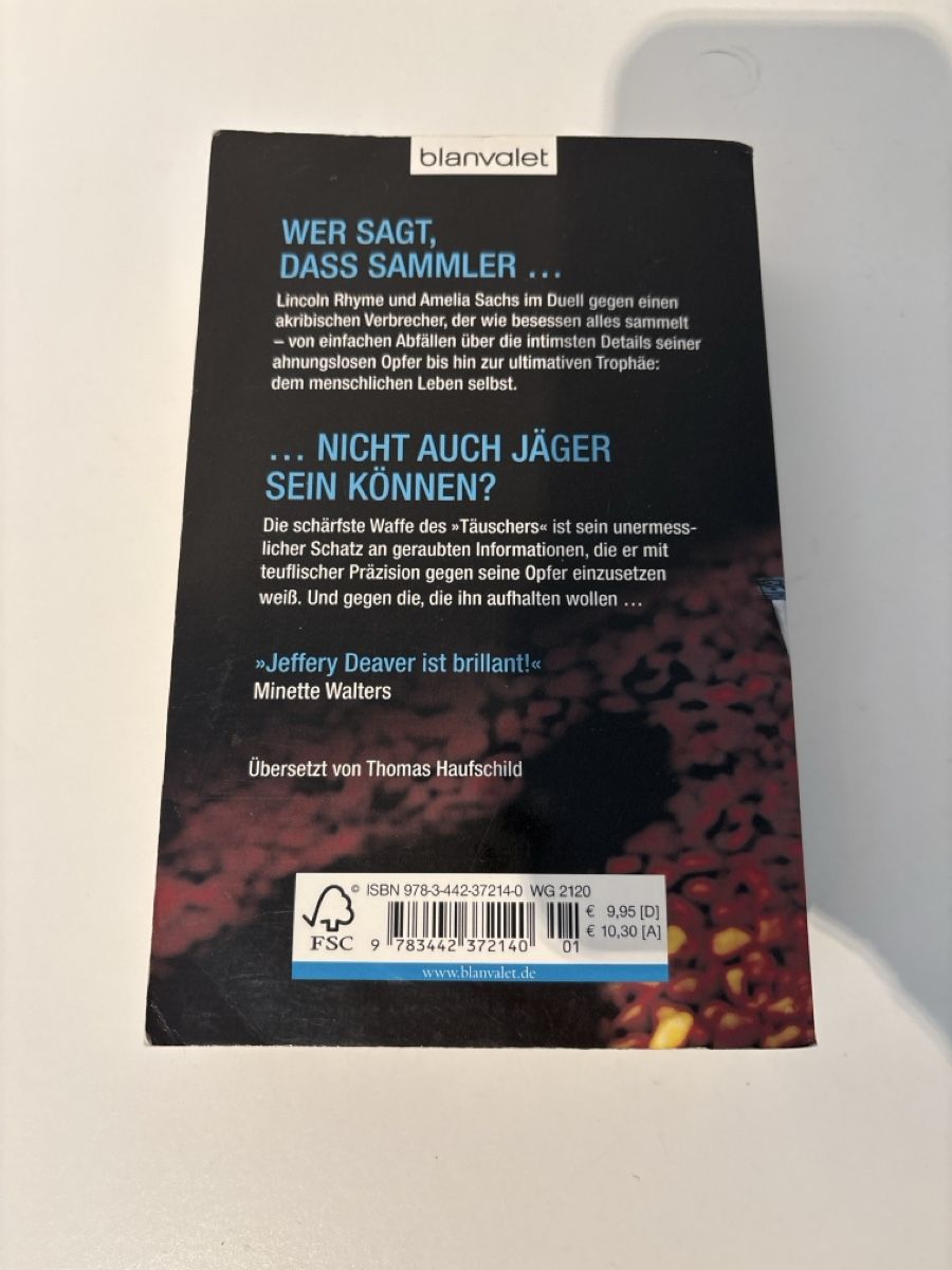 Libri: Jeffery Deaver - Der Täuscher, gebraucht – Usato da Adliswil venduto da ninotschka7 3