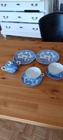 Servizio da tè vintage blu e bianco - porcellana fine