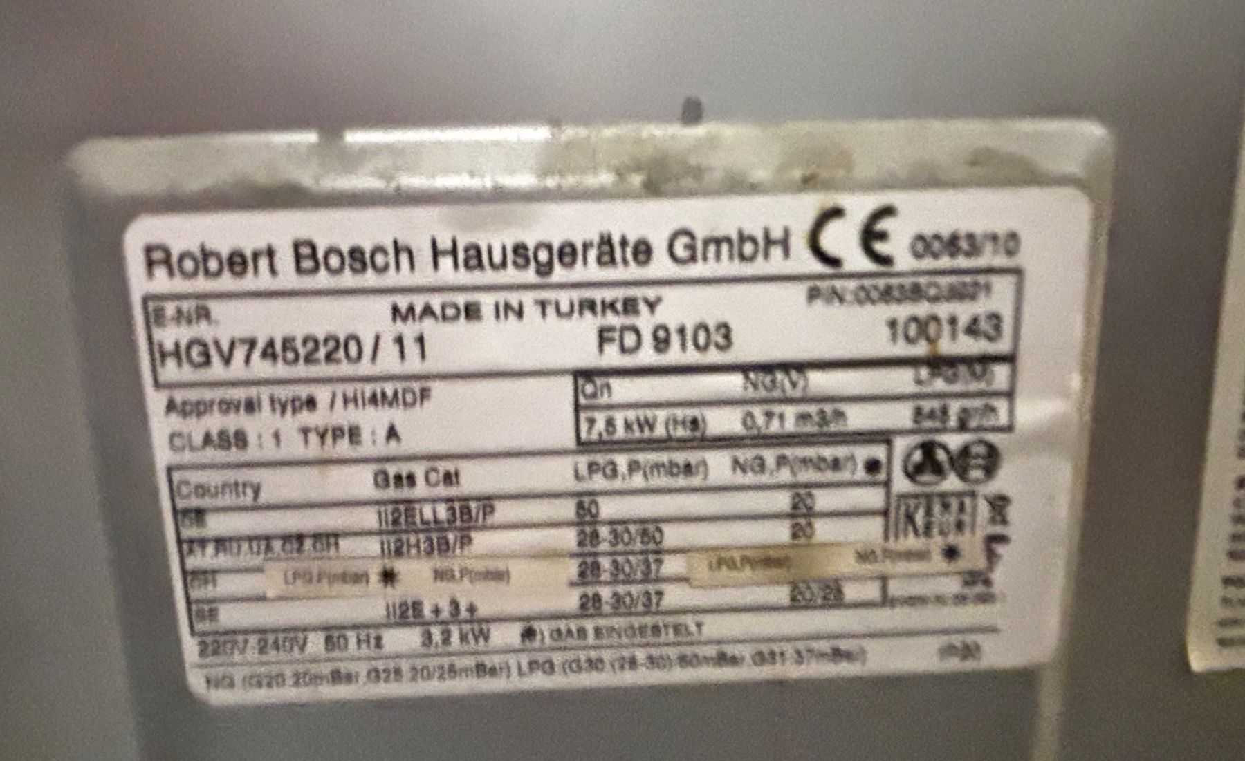Cuisinières: Bosch Gasherd mit elektro Backofen – D'occasion à Guntershausen par Vampir13 4
