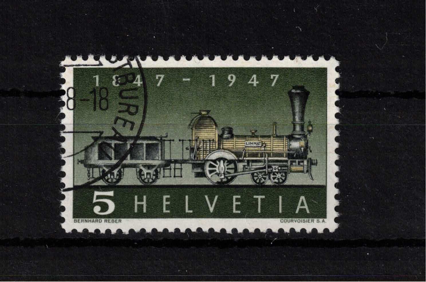 Alle Briefmarken: 1947 PF 277 fehlende Speiche gestempelt – Gebraucht aus Bottmingen von Golferin