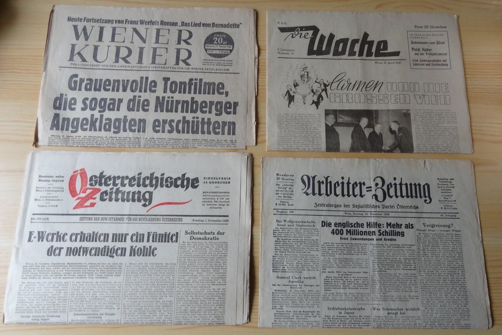 Zeitungen aus Österreich von 1940 - 1947 (Gebraucht) in Rütihof für CHF