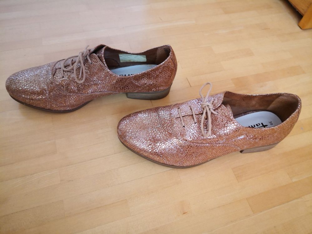 Tamaris Chaussures femmes: Budapester/Schnürschuhe in Rosé Gold von Tamaris, Gr. 39 – D'occasion à Wädenswil par coconut1289 1